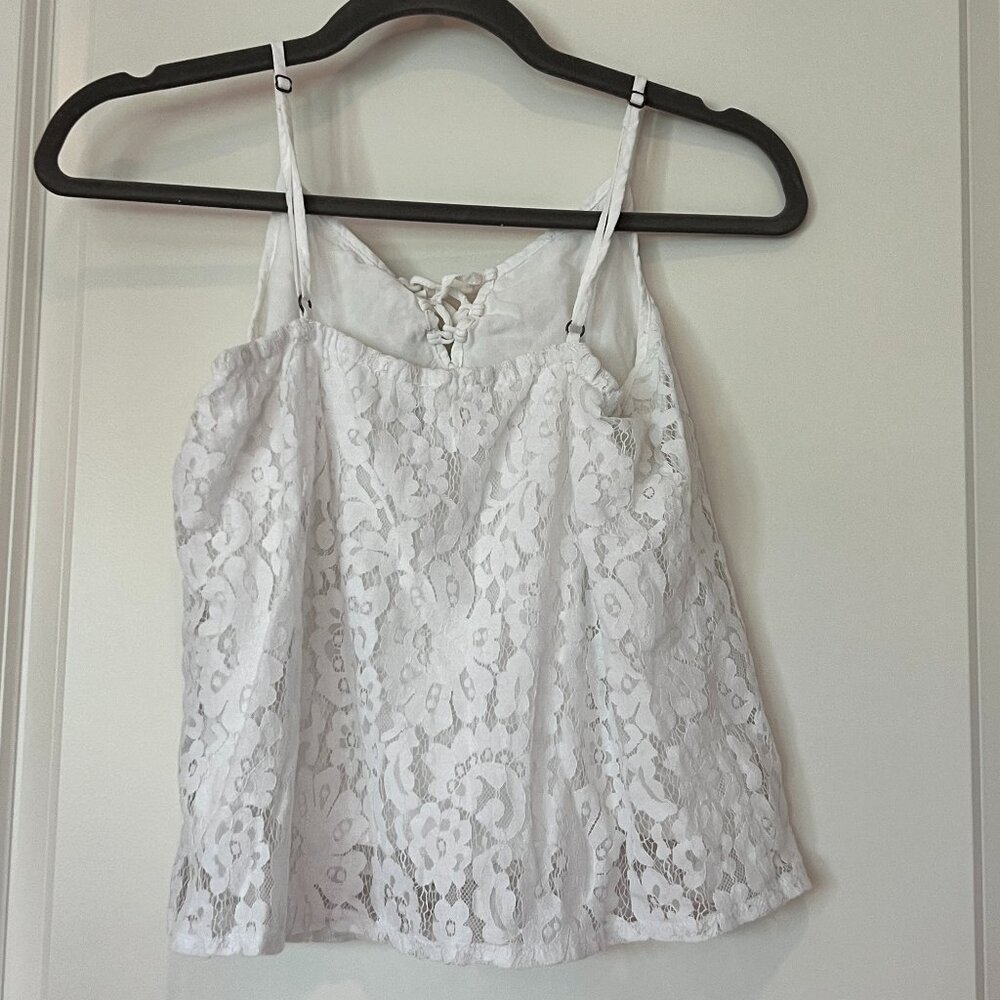 Hollister Lace Tank Top Cami with Adjustable Straps Lined White Size S - Picture 2 of 4